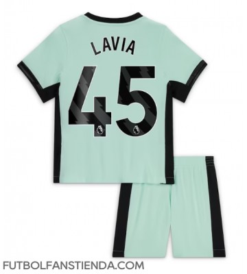 Chelsea Romeo Lavia #45 Tercera Equipación Niños 2023-24 Manga Corta (+ Pantalones cortos)